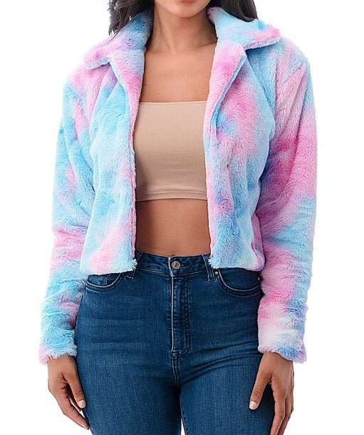 RAINBOW BUNNY FUR JACKET