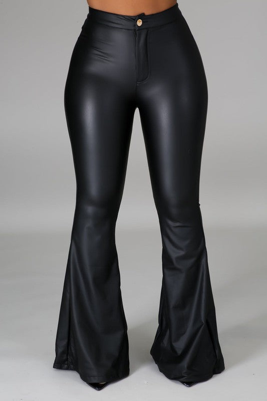 FAUX LEATHER BELL BOTTOMS