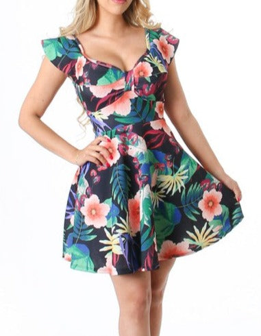SEXY FLORAL GAL DRESS