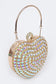 RHINESTONE CROSSBODY HEART CLUTCH