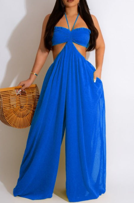 CHIFFON WIDE LEG JUMPSUITS