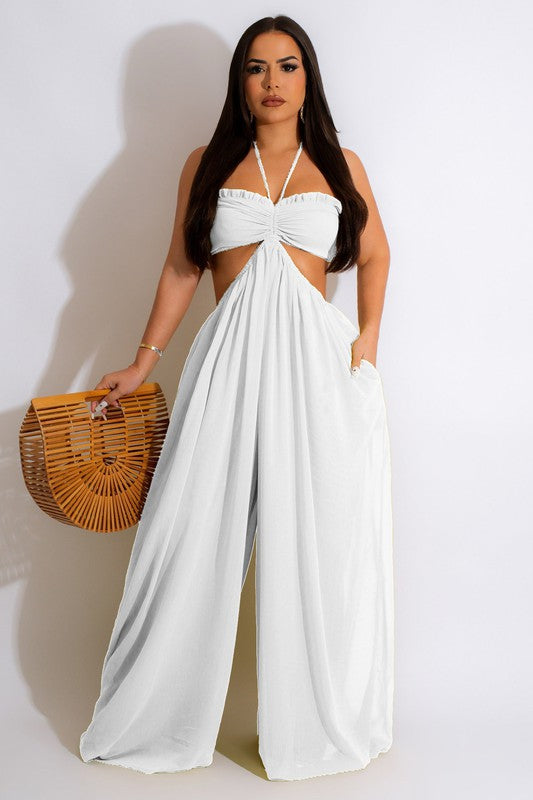 CHIFFON WIDE LEG JUMPSUITS