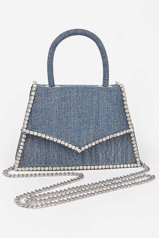 RHINSTONE DENIM HANDBAG