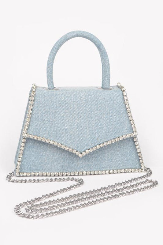 RHINSTONE DENIM HANDBAG